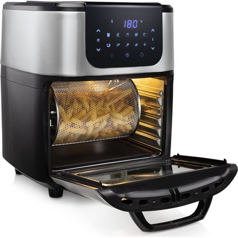 Digitale Heißluftfritteuse Mini Ofen Drehspieß & Rotierkorb Grill 11Liter, 1800W (1/5)