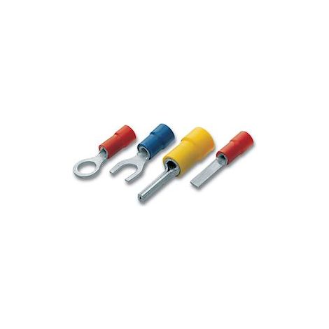Cosse préisolée ronde rouge (0,25 à 1,5 mm²) - Diam. 5 mm (RFM5)