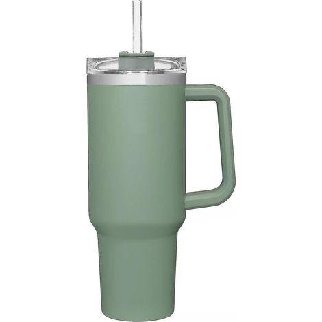Stanley Adventure Quencher 1,2 l (40 oz) Edelstahl-Reisebecher mit Henkel – Olivgrün