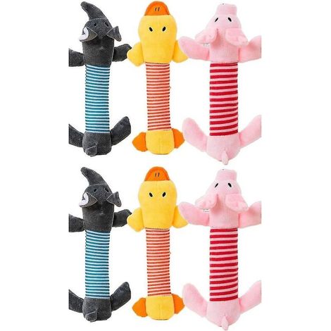 Lot de 6 jouets à mâcher pour chien en peluche couinante, mignons pour les petits et grands chiens qui font leurs dents (1/5)