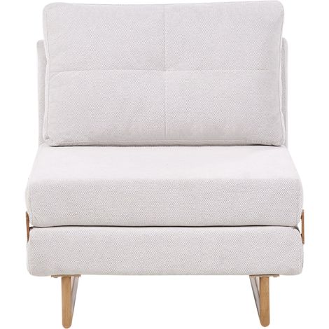 Sillón cama individual de tela sofá para 1 persona plegable blanco crema Jerslev