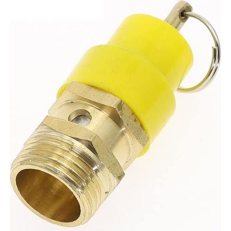 1 Sicherheitsventil für Luftkompressoren, Messing, 1/4", 10 kg, Druckregler, Industrierohrleitung (1/5)