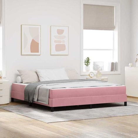 Boxspringbett mit Matratze Rosa 180 x 210 cm Stoff (1/5)