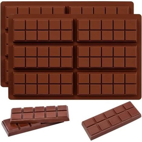 Moules à Chocolat - Non spécifié - 2 Pièces - Silicone Alimentaire - 6 Cavités - Réutilisables (1/4)