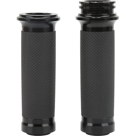 1 Paar 25-mm-Motorradlenkergriffe, schwarz, komfortabel, eloxiert, universell und rostfrei für Motorräder und Fahrräder.