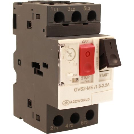 Salvamotore Interruttore Termico di Protezione Motore, 3P 2.5M Regolabile AC 590V Monofase e Trifase IP20 (1,6-2,5A) (1/3)