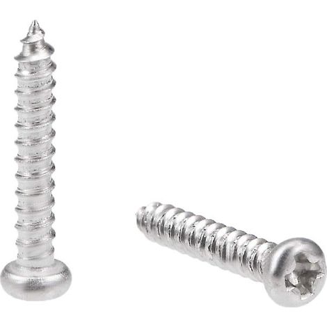 2x12mm Auto-taraudage Vis Cruciforme Tête Cylindrique Bombée Vis 316 INOX Acier Fixations Boulons 50Pcs (1/3)