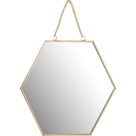 Wandspiegel Sechskant, Spiegel, Breite 20 cm, schwarz