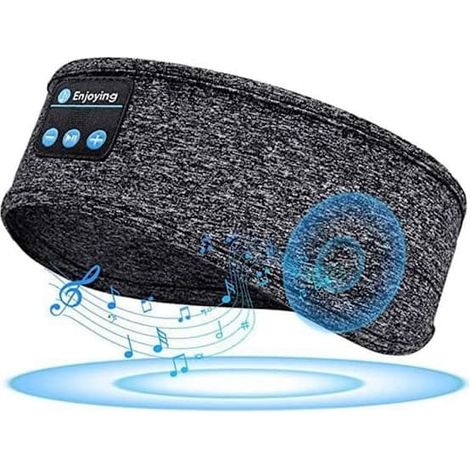 Bandeau d'écouteurs de sommeil avec masque de sommeil Bluetooth sans fil, tissu doux et confortable pour une relaxation optimale (gris) (1/5)