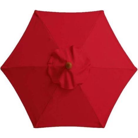 Housse de rechange pour parasol, 6 baleines, 2 m, imperméable, anti-UV, tissu de rechange, rouge (1/3)