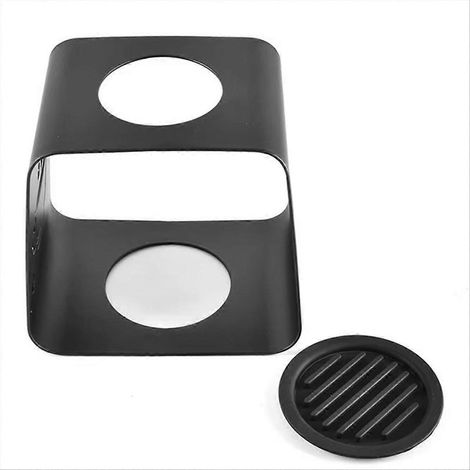 Support à café filtre en métal noir, accessoire portable pour la préparation du café, avec trou rond sur le dessus. (1/5)