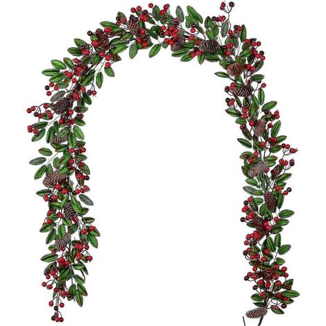 Girlande aus roten Beeren, flexible künstliche Girlande aus roten Brombeeren und Burgunderrot