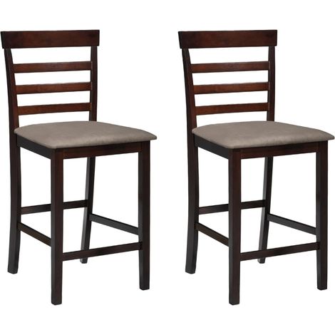Barhocker 2 Stk. Braun Stoff