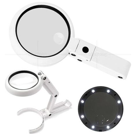 3.5x-10x Magnifying Glass with Light and Stand, Portable Foldable Magnifying Level, Capable of Close Work, USB Powered (1/4)