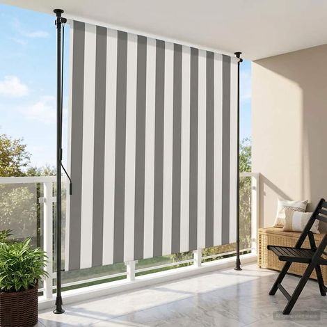 vidaXL Store Roulant Extérieur Anthracite et blanc 100 x 270 cm (1/5)