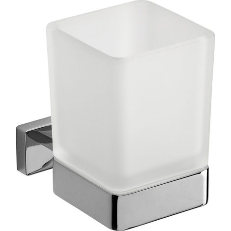 Inda - Wand-Glashalter Lea Chrom glänzend/satiniertes Glas