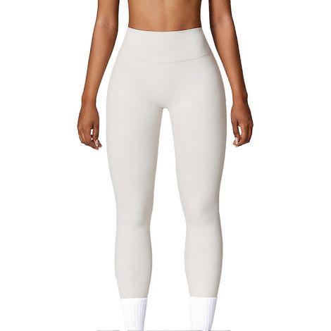 Leggings taille haute pour femme, effet push-up, pantalon de yoga, uni, séchage rapide, élastique, pantalon long de sport, gris, taille M (1/4)