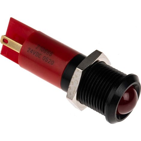 Voyant LED lumineux Rouge RS PRO, dia. 14mm, 24V c.c. ( Prix pour 1 )