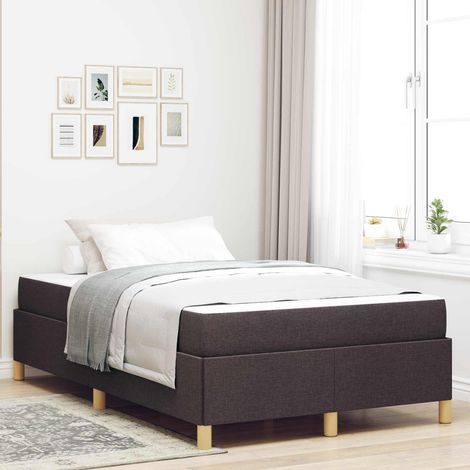 vidaXL Bettrahmen mit Matratze Dunkelbraun 120 x 200 cm Stoff (1/5)