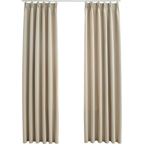 Maison Exclusive - Tende Oscuranti con Ganci 2 pz Beige 140x245 cm
