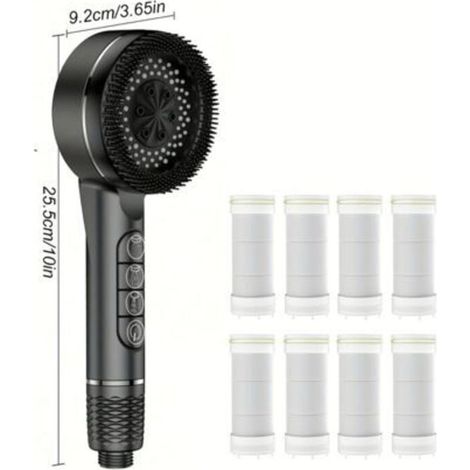 Pommeau de Douche Filtrant avec 4 Modes de Massage – 8 Cartouches Incluses (1/5)