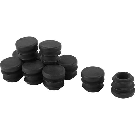 10pcs Bouchon Pied de Chasie Embout Capuchon Jambe Tube Insert Table Meuble Protection Rond Noir 16 mm diamètre en Plastique Patins Pieds de Meuble (1/5)