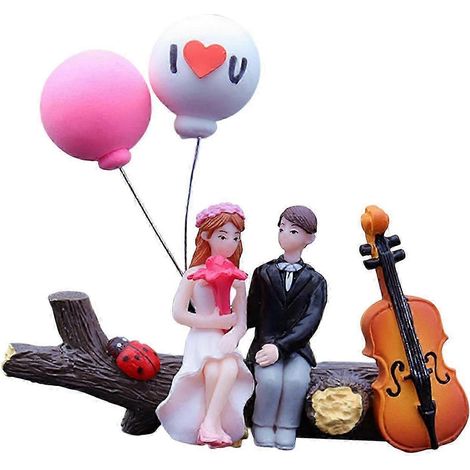 Décorations pour tableau de bord de voiture, figurines articulées, adorables mini-ballons en forme de couple qui s'embrasse, décorations mignonnes pour couples, cadeaux pour filles-Forked Newlyweds (1/5)