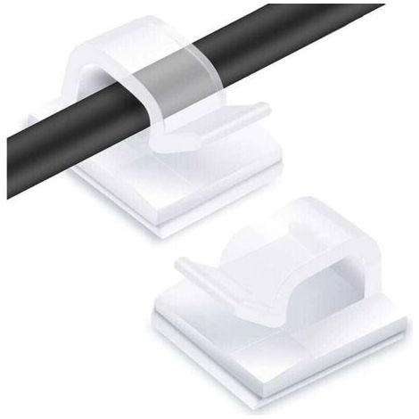 60 attaches adhésives pour câbles en plastique noir – Lot de 60 clips de rangement auto-adhésifs pour gestion efficace des câbles (1/5)