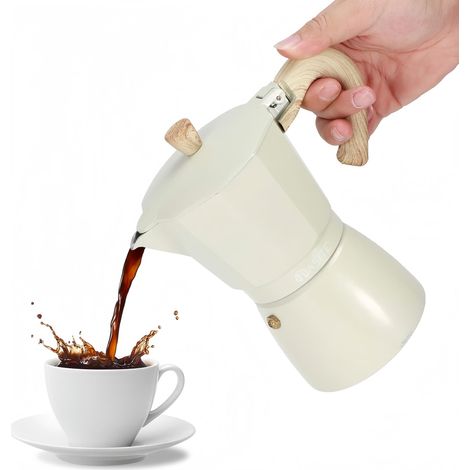 Cafetière italienne Moka à extraction, blanche, (1/5)