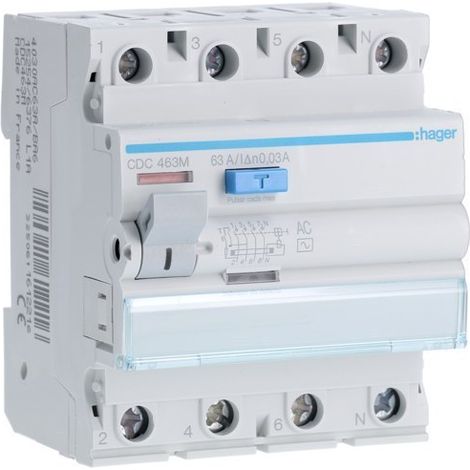 HAGER CDC463M  Diferencial 4P 63A 30mA tipo-AC