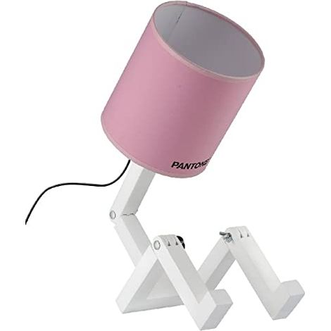 Lampe de Table - du Bureau, de la Table de Chevet - Rose, Blanc, Noir en Bois, Pvc, Métal, Tissu, 15 X 40 X 45 cm, 1 X E27, Max 100W (1/5)