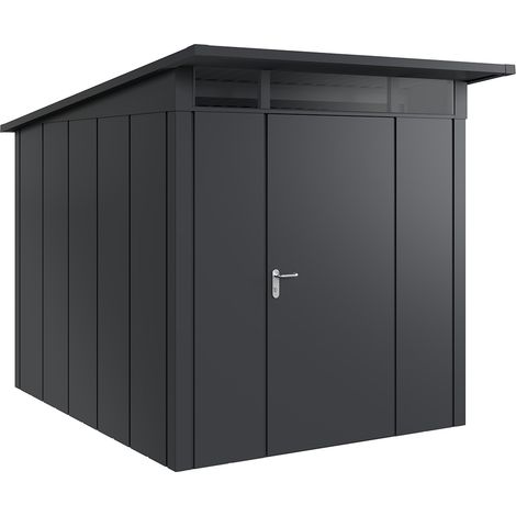 Hörmann Metall-Gerätehaus "Juno" mit Pultdach, JPD6 - Design, 214 x 262 cm (B x T), anthrazit, 1-flüglige Tür, Anschlag rechts (1/5)