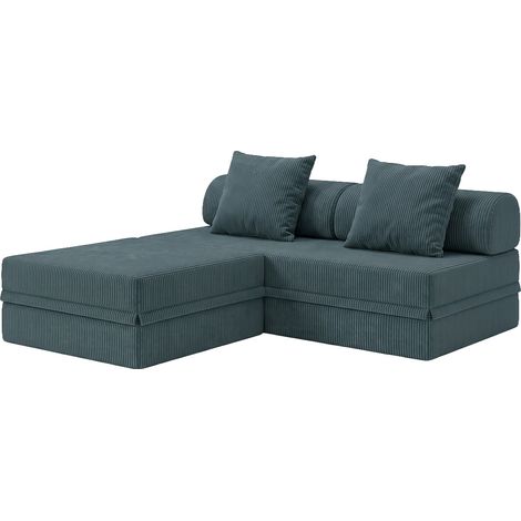 Sofá Modular 3 Lugares + Puff Convertível Veludo Regular (1/4)