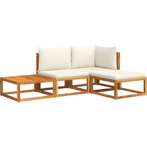 Maison Exclusive - 4-tlg. Gartensofa-Set mit Kissen Holz Akazie &