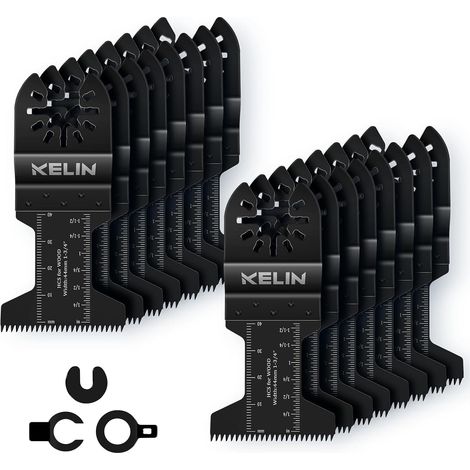 Lot de 16 lames de scie multifonction avec denture japonaise - Accessoires oscillants - Coupe propre pour bois, plastique, outils multifonctions pour Fein, Makita, Milwaukee, Dremel (1/5)