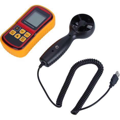 Anémomètre portable 8901 avec écran LCD, anémomètre industriel numérique de haute précision à division de vitesse (1/5)