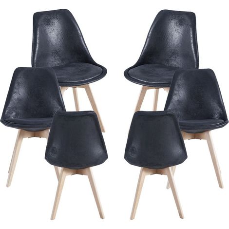 Packs Sillas Comedor - Pack 6 Sillas Synk Vintage - Negro (1/4)