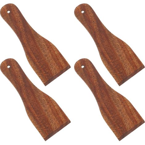 Ensemble de 4 spatules racloirs en bois avec poignée confortable pour la cuisson au four et au gril. (1/5)