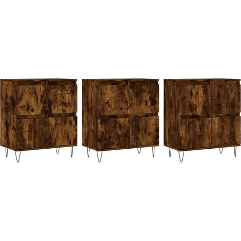 Credenza buffet cassettiera mobile contenitore organizer cucina soggiorno soggiorni 3 pz derivati del legno marrone 020037068