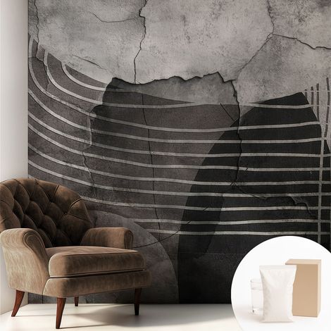 Papier peint intissé décoratif pour salon chambre et cuisine Facile à poser avec colle Lignes abstraites 250x250 cm (1/5)