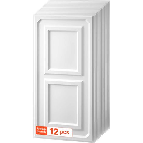 VEVOR 12 Stk. Deckenpaneele PVC-Deckenplatten Deckenfliesen 605x1215mm Weiß, 3D-Konstruktion, Stoßfest, Brandschutz, Zuschneidbar, Für Abgehängte Decke Geeignet, Moderne Innendekoration für Heim Büro (1/5)