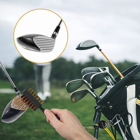 Brosse de nettoyage pour fer à repasser à poils double face, brosse de nettoyage portable pour balles avec anneau porte-clés (1/5)
