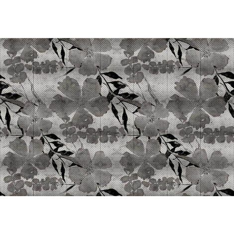 Papier peint panoramique floral effet métallique Tapisserie panoramique motif fleur idéale couloir Papier peint panoramique japonais pour escalier (1/2)