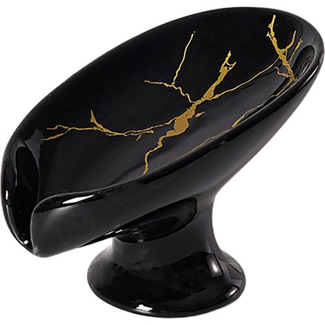 Porte-savon en Céramique Émaillée Artisanal Original - Support Feuille avec Drainage, Design Unique pour Salle de Bain ou Cuisine, Matériau Haute Qualité, 4 Couleurs Disponibles (333g, 12x8.5x9.5cm) (1/5)