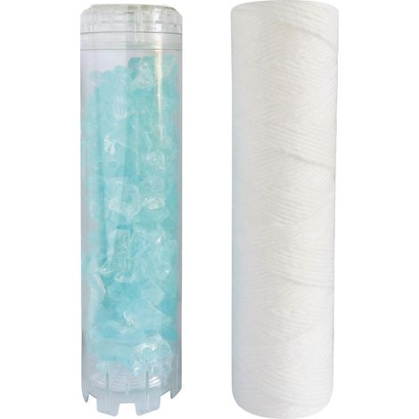 Kit Performance – Lot de 2 cartouches filtrantes 20 microns et anticalc – Protection contre tartre et corrosion – Pour porte-filtre standard 10" – Aquawater (1/4)