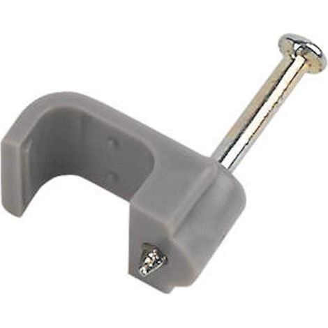 Pince de câble plat terre double, Blanc, 1 mm, Set de 100 Pièces