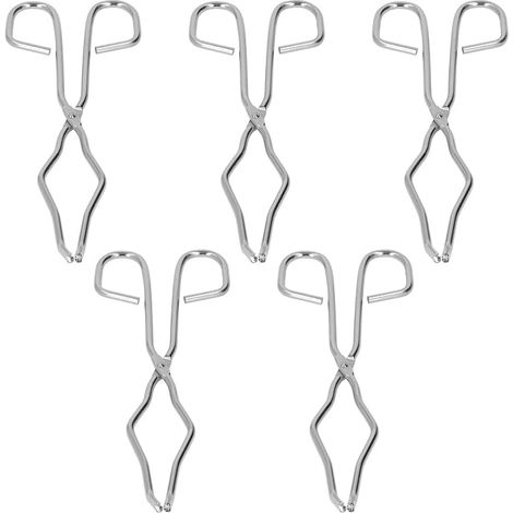 Pinzas para crisol, 5 piezas, pinzas de horno de acero inoxidable, abrazadera de tornillo de banco (1/5)