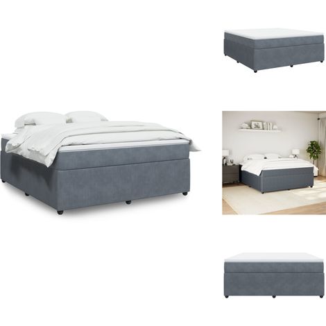 Sommier à lattes de lit et matelas Gris foncé 180x200cm Velours - Sommier À Lattes De Lit - Sommiers À Lattes De Lit - Lit - Meuble De Chambre À Coucher (1/5)