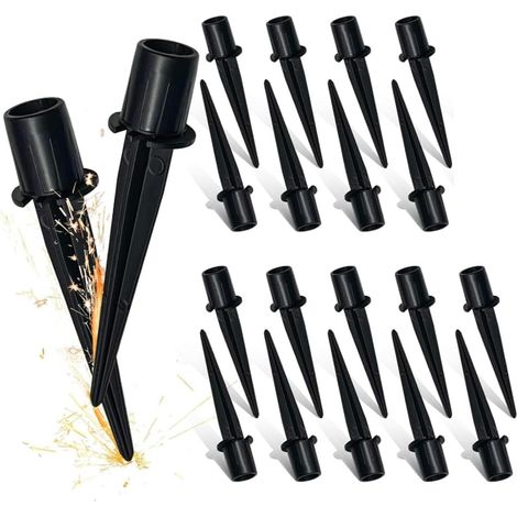 Paquet de 20 Piquets de Remplacement en Métal pour Lampes Solaires D'Extérieur, Remplacement de Pointes pour Lampes Solaires de Voie, Piquets de Sol Extérieurs (1/5)