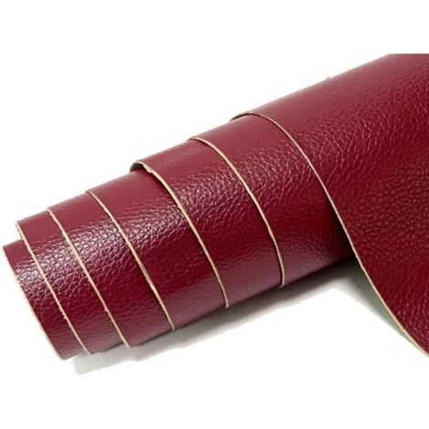 Simili Cuir Autocollant Patch, 35x137cm, Réparation Cuir, Meubles, Chaises, Canapés (Bordeaux) (1/3)